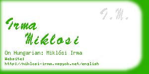 irma miklosi business card